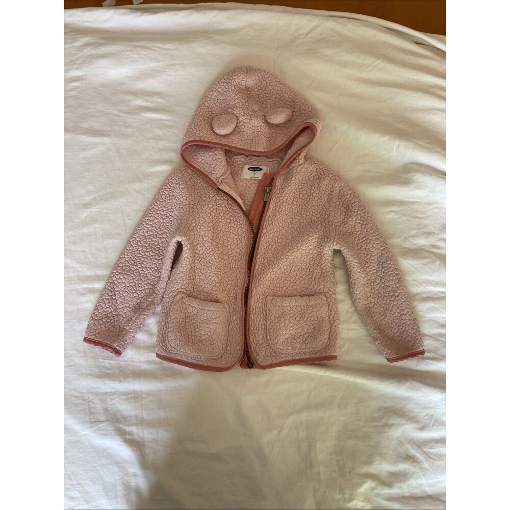 4T Old Navy baby girl clothes - 1 piece hoodie | solid pink color theme